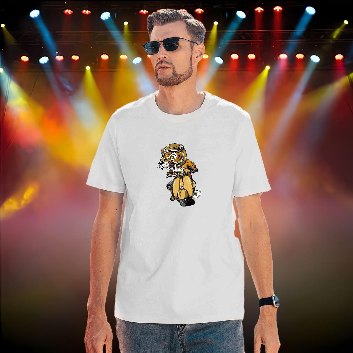 Men T Shirts 230g 100% Cotton tiger Street Breathable Crew Neck Customized Men Tees New Designer Popular Clothings