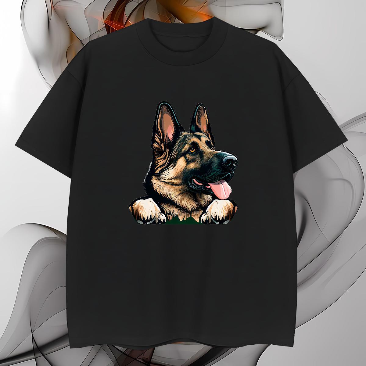 High Quality Men Tops Tees 230g 100% Cotton dog T shirt Casual Daily Wear Round Neck Short Sleeve Plus Size Cartoon 2024 Designer Polos