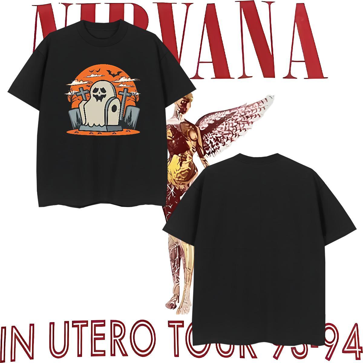 2024 New Men T Shirts 100% Cotton 230g halloween Street wear Hip Hop Tops Tees Breathable Short Sleeve Brand Men Tees DIY Logo Oversized