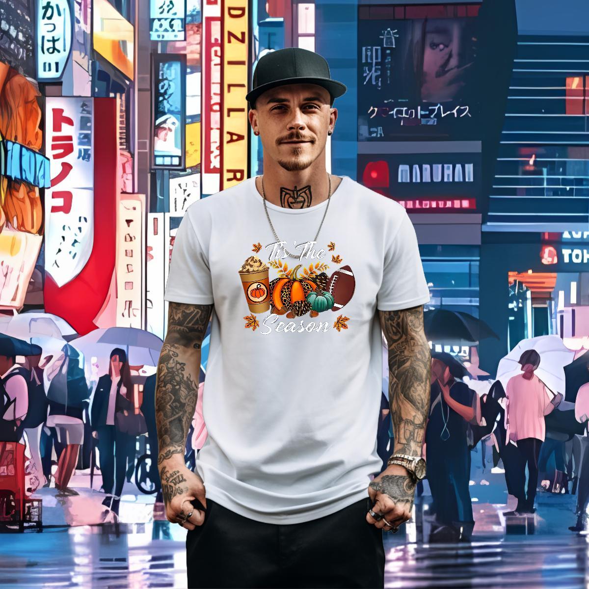 2024 Summer T Shirts Men 230g Cotton halloween Casual Beach Tops Breathable Short Sleeve Loose Men Tshirts Anime