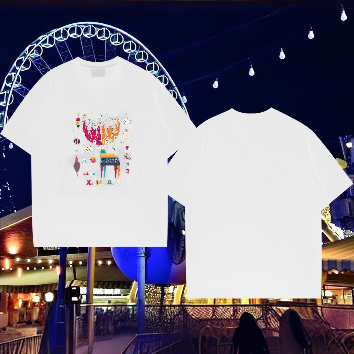 Customized T shirt 230g Pure Cotton Christmas High Street Hip Hop Polos Breathable Loose Fit Men Tees DIY