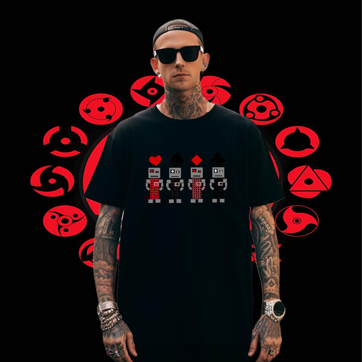 Loose Tshirt for Man Woman 230g Cotton Sports Casual robot Oversized 4XL O Neck Short Sleeves DIY T-Shirts for Men Clothings