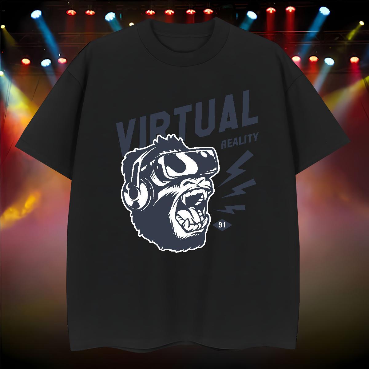 Men T Shirts 230g 100% Cotton chimpanzee High Street Hip Hop Crew Neck Breathable Oversized Men Clothes T-Shirt Stylist High Quality Tops