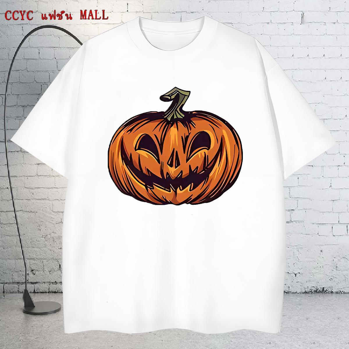 New Arrival Men T Shirts 230g 100% Cotton pumpkin Hip Hop Polos O-Neck Short Sleeve Popular Men Clothes T-Shirt DIY Anime