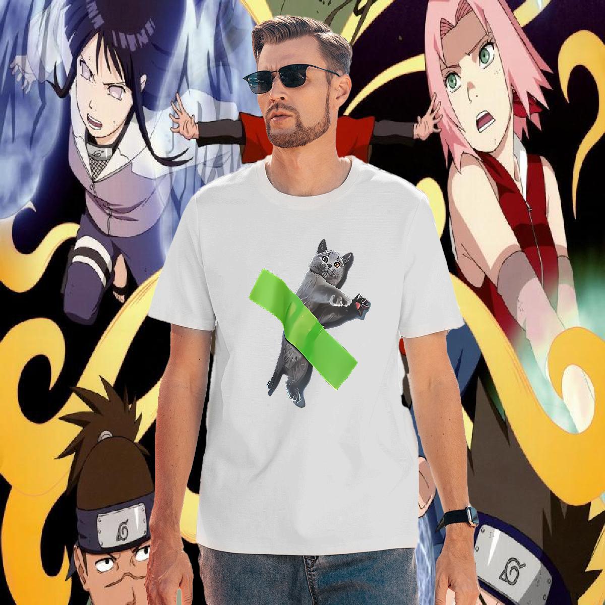 Fashion Designer Men T Shirts 230g 100% Cotton cat Street Wear Tops Tees O Neck Short Sleeves Wholesale Men Tees DIY