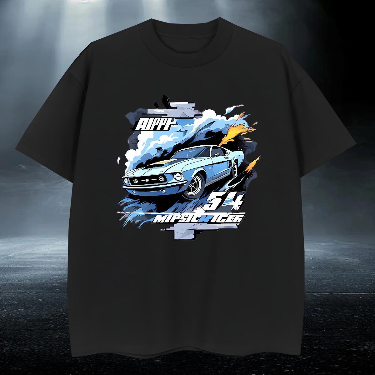 Cool Design Mens Tshirts 100% Cotton 230g Street Casual car DIY Printed Breathable Short Sleeve New T Shirt For Man Tops Shirt