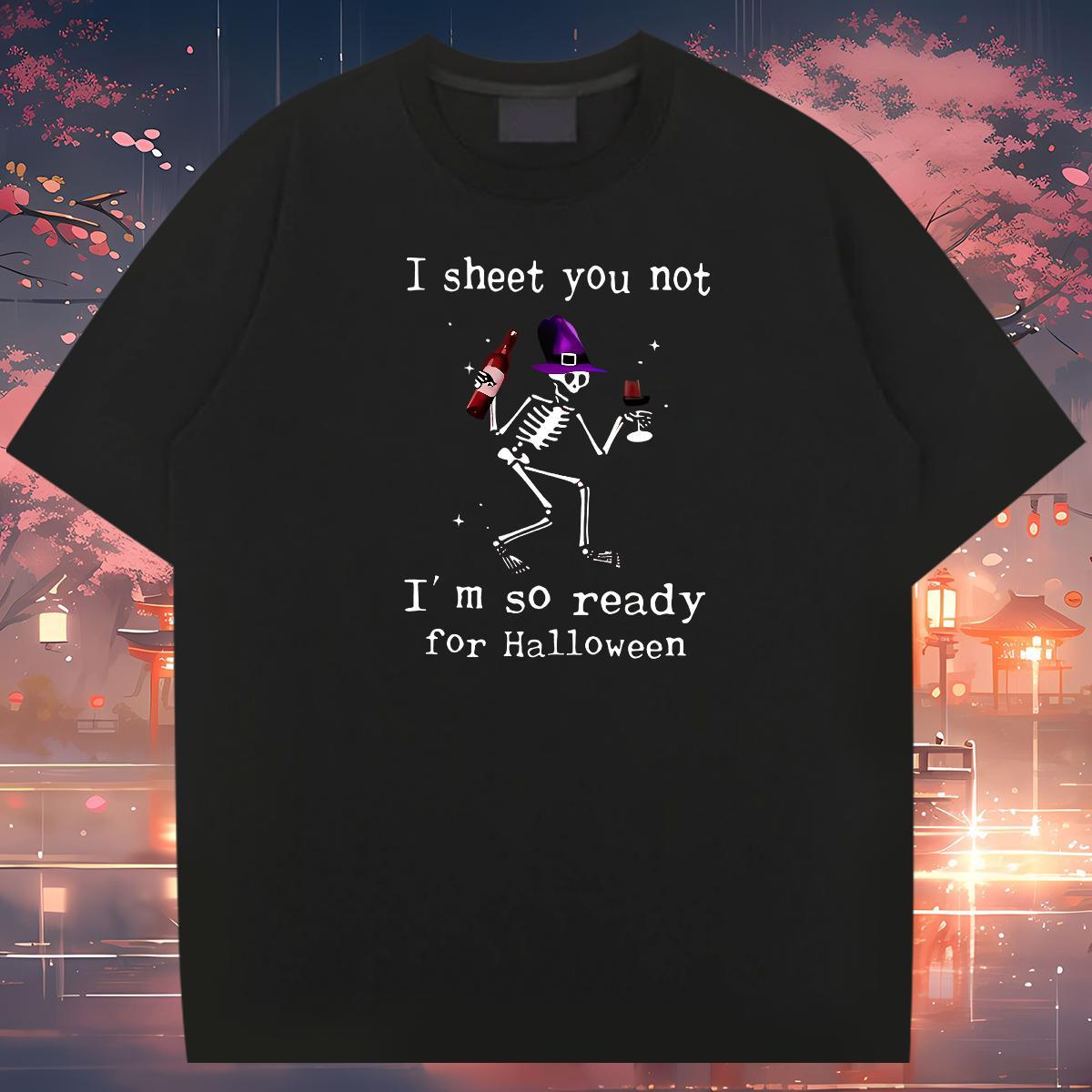 Casual New T shirt 230g Pure Cotton halloween Street wear Hip Hop Tops Crew Neck Brand Couples T Shirts Oversized