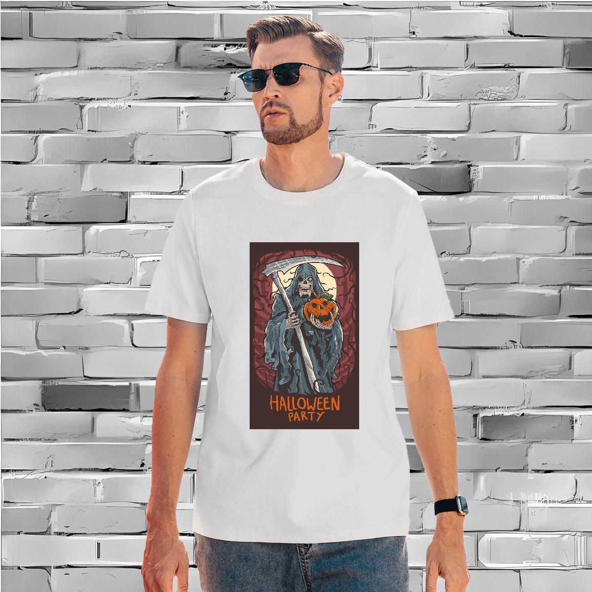 Loose Fit Tshirt for Man Woman 230g Cotton demon T-Shirts for Men Hip Hop O-Neck Short Sleeve White Plus Size DIY Tops