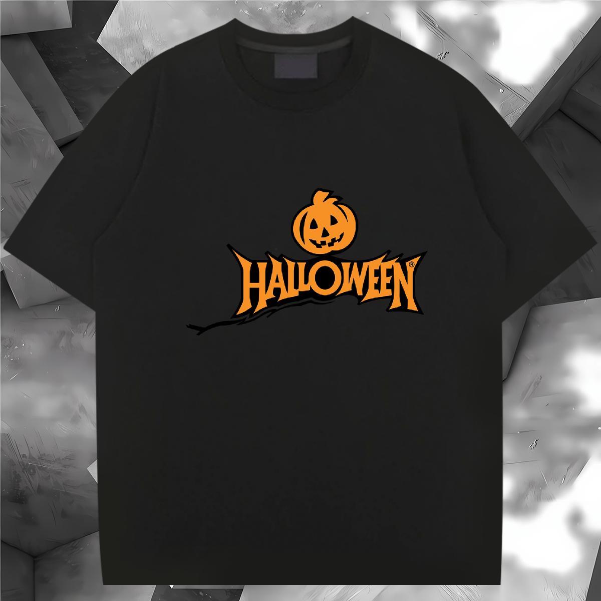 DIY Customized T-Shirts 230g 100% Cotton pumpkin Street wear Hip Hop Clothes Breathable Crew Neck Loose Fit Men Clothes T-Shirt Custom Print Plus Size