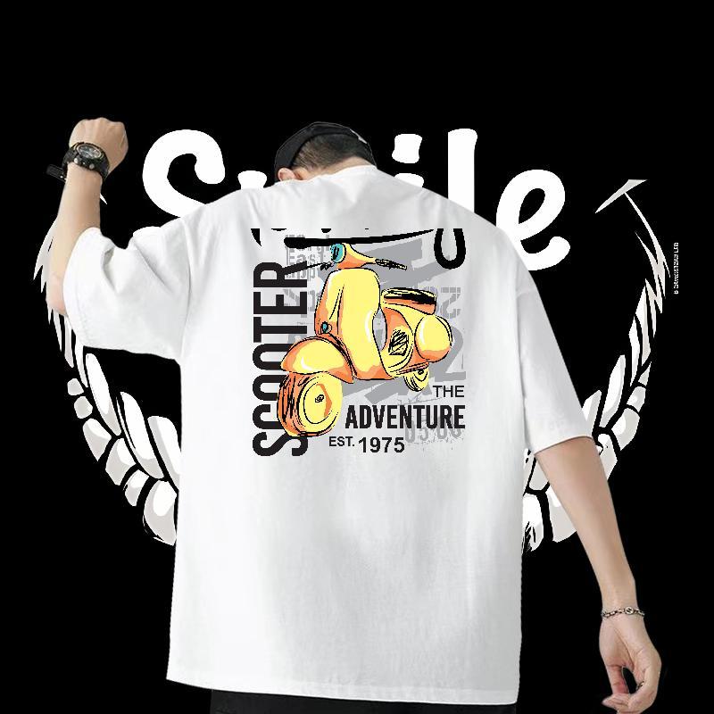 Fashion Design T-Shirts for Men 230g Pure Cotton bird Hip Hop Street Wear Crew Neck Breathable Brand Men Tshirts Skull