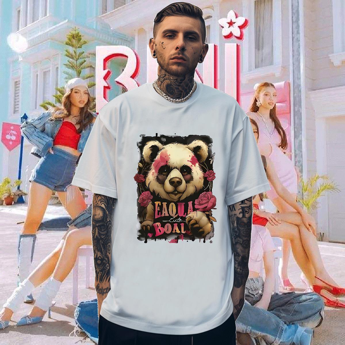 T-Shirts for Men 230g Pure Cotton Sport Breathable Short Sleeve Custom Cartoon Tshirts Designer Fashion Wholesale Clothings