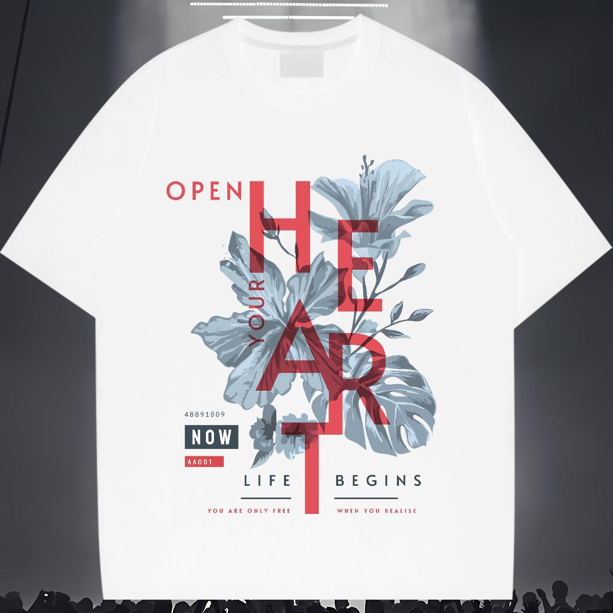 Brand T-Shirts Breathable Couples T Shirts Cartoon Printing L-4XL tree Sports Casual 230g Pure Cotton Classic Tops Tees