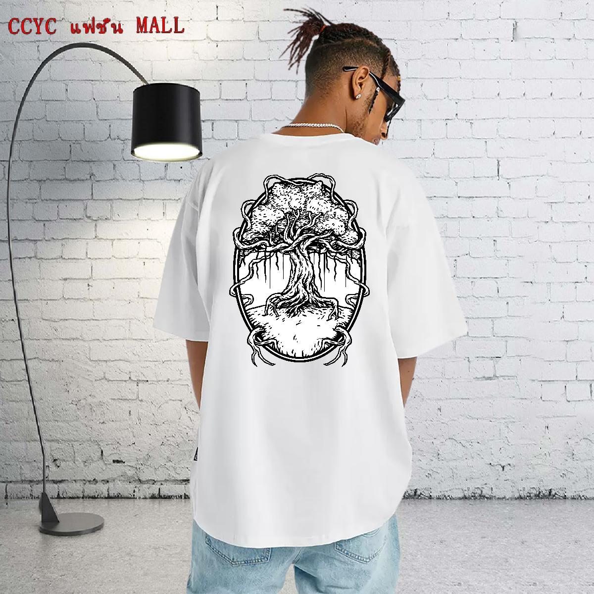 Customized Men T Shirts 100% Cotton 230g tree Street Casual Polos Breathable Short Sleeve Cool Men Clothes T-Shirt Cartoon Printing L-4XL