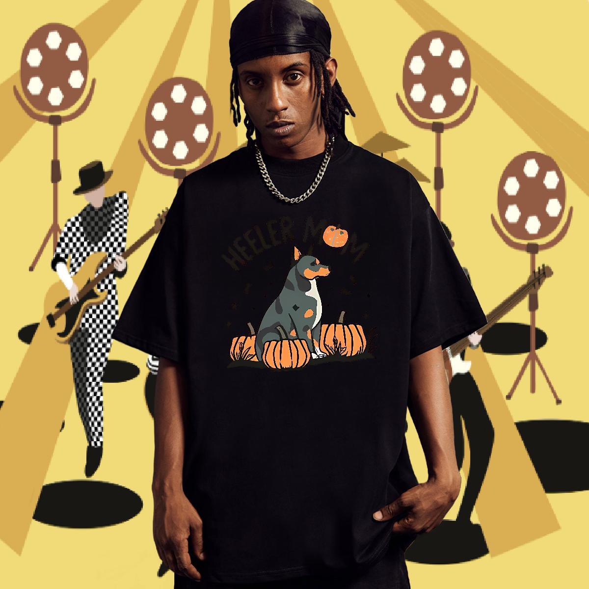 Fashion Design T-Shirts for Men 230g Cotton halloween Home Outdoor Tees Shirts Crew Neck Breathable Unisex Mens Tshirts Black Oversized
