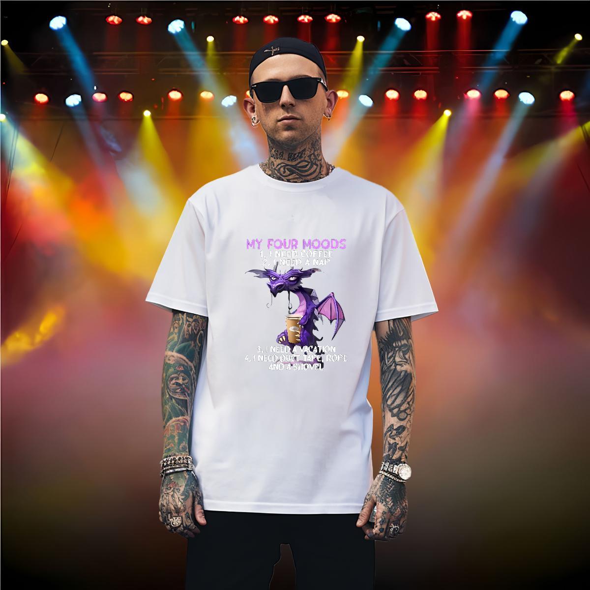 Men T Shirts 230g Cotton dinosaur Casual Daily Wear Breathable Short Sleeve Custom Print Plus Size Couples T Shirts 2024 Designer Wholesale Tee Shirt