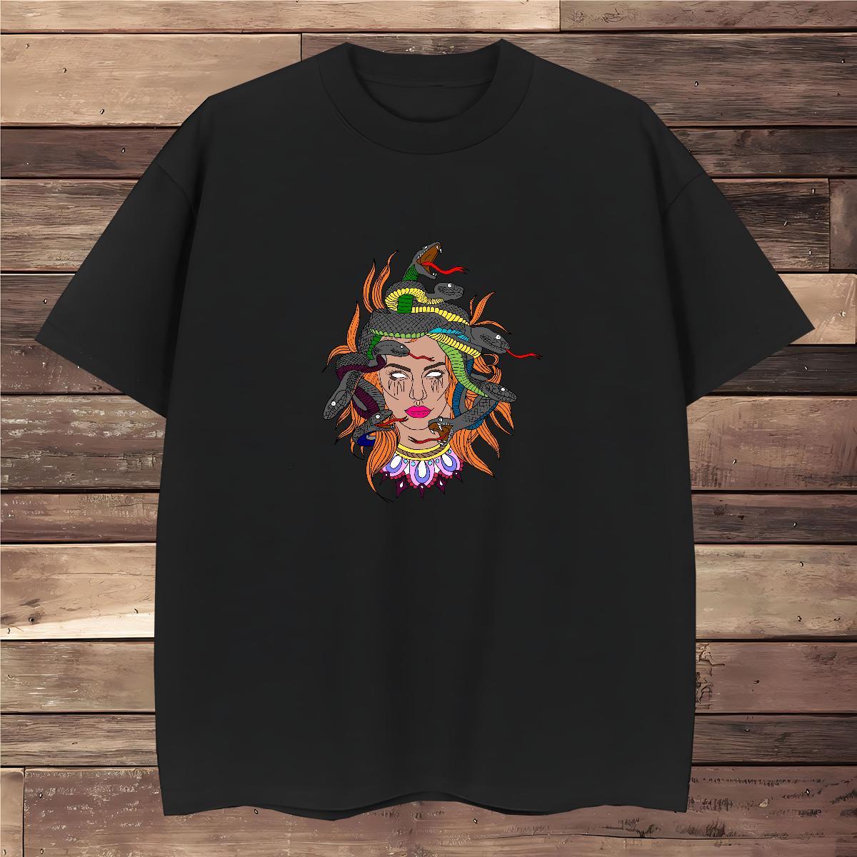 Factory Direct T Shirt For Man 230g 100% Cotton snake Daily Wear Clothes Breathable Crew Neck Cool Men Tees Graphic