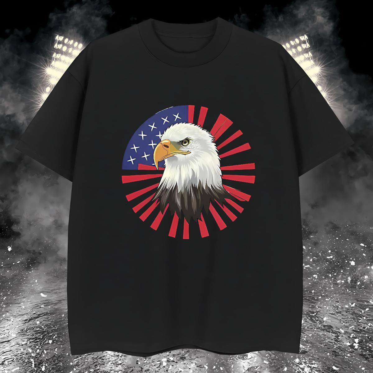 T shirt 230g 100% Cotton eagle High Street Hip Hop Breathable Crew Neck Black White Men Clothes T-Shirt New TOP Quality Tops Shirt