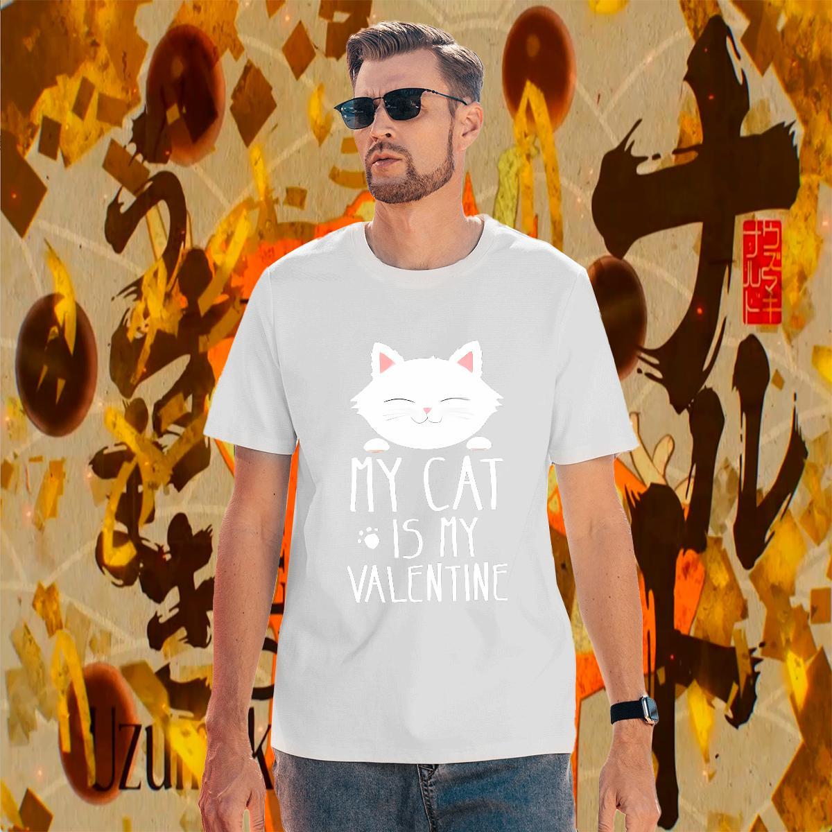 Loose Fit Tshirts 230g Pure Cotton cat Man T Shirts Beach Short Sleeve Soft Cartoon Printing L-4XL DIY Clothings