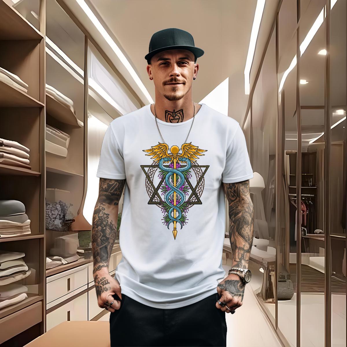 Fashion Casual T shirt 100% Cotton 230g snake Beach Tshirts O Neck Short Sleeves Cool Design Tshirt for Man Woman Black White