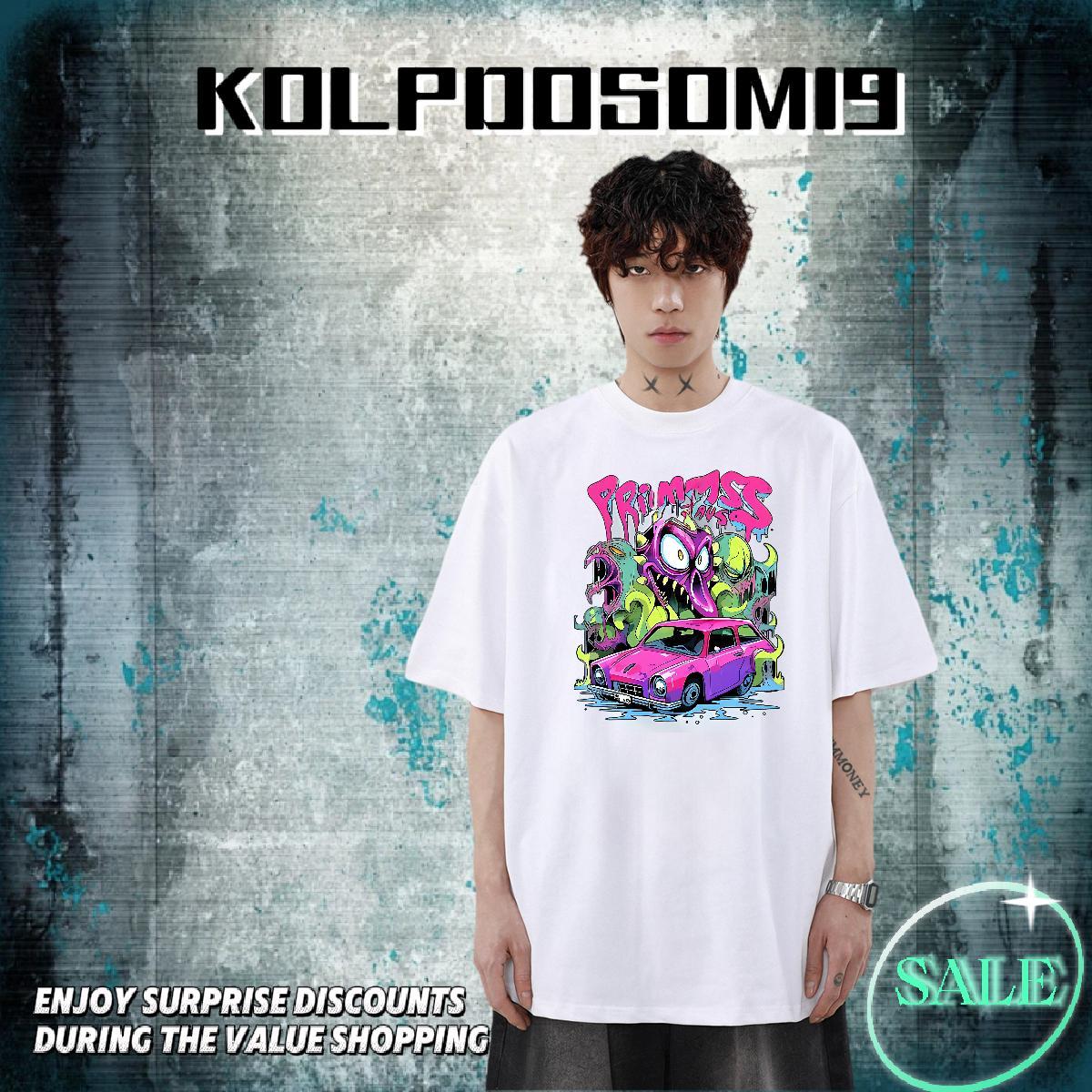 Brand Men Tops Tees 230g Pure Cotton Hip Hop Street car Custom Big Size O Neck Short Sleeves 2024 Designer Mens T Shirts Tops Shirt