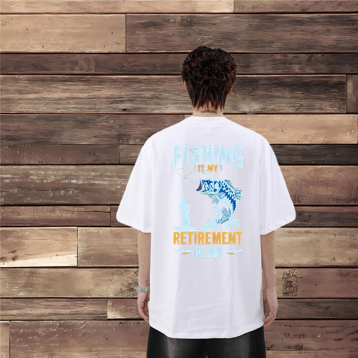 2024 New T shirt 230g 100% Cotton Casual Beach Tshirts Breathable Loose Men Tees Cartoon Print