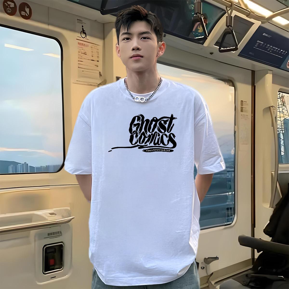Free Shipping Man T Shirts 100% Cotton 230g halloween Home Outdoor Tops O Neck Short Sleeves Unisex Couples T Shirts Customized