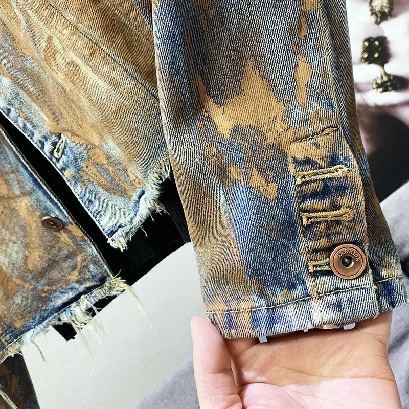 PFHQ Street Clothing Mens Denim Jacket Set Heavy Industry Wear High Quality Versatile Original Edge Avant garde Jeans Autumn 21Z2929240806