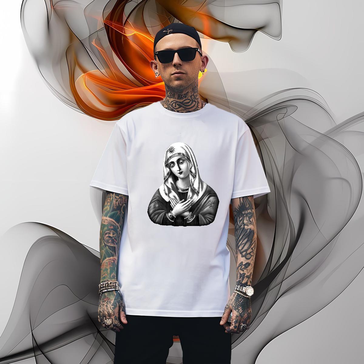 T Shirts Men 230g Cotton nun Street Wear Crew Neck Breathable Graphic Men Tshirts 2024 Comfortable Clothes
