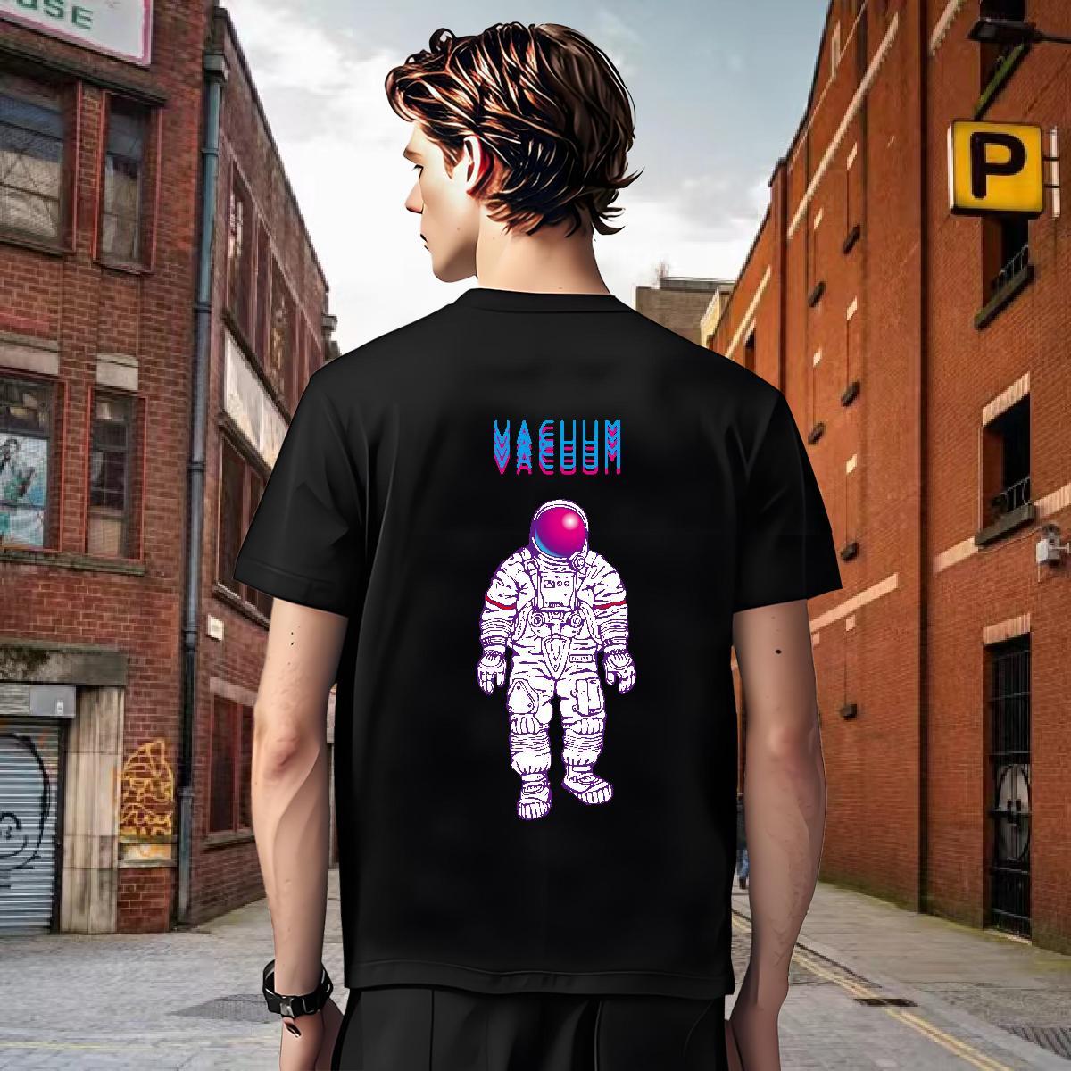 T-Shirts 100% Cotton 230g cosmonaut Sport Short Sleeve Soft Black Oversized Mens Tshirts Designer Loose Tees