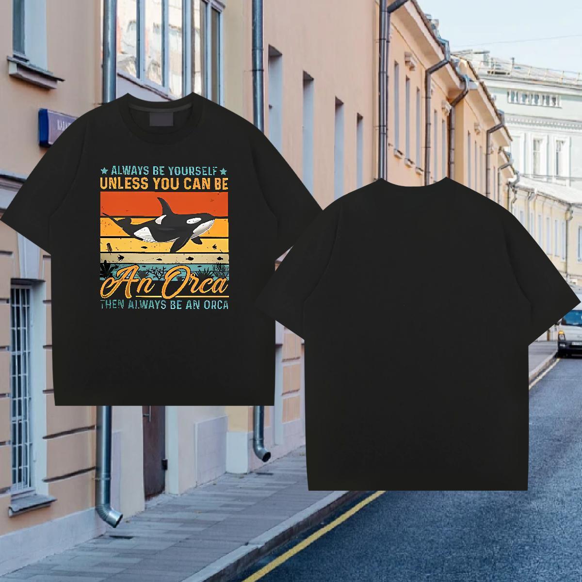 T shirt 230g 100% Cotton dolphin Daily Outfit Breathable Short Sleeve Custom Printing Couples T Shirts Wholesale TOP Quality Tops Tees