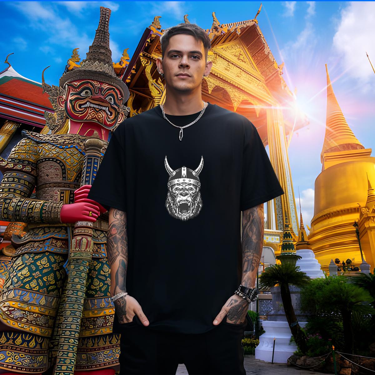 Soft Couples T Shirts 230g Pure Cotton chimpanzee Mens T Shirts Street Wear Breathable Crew Neck Anime Designer Tops Tees