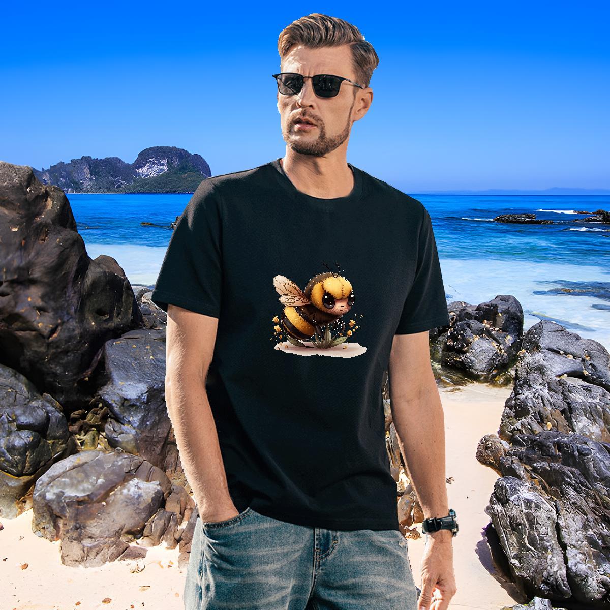 TOP Quality Tshirts 230g Cotton Mens T Shirts Daily Wear Short Sleeve Soft Cartoon Printing L-4XL Free Shipping Tops