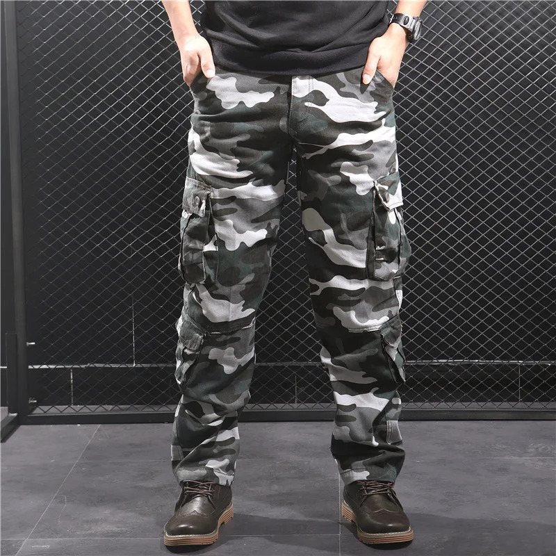 Camouflage Pants Men Hiking Pants Cargo Work Camo Outdoor Sports Trousers Hip Hop Streetwear Tactical Pants 240806