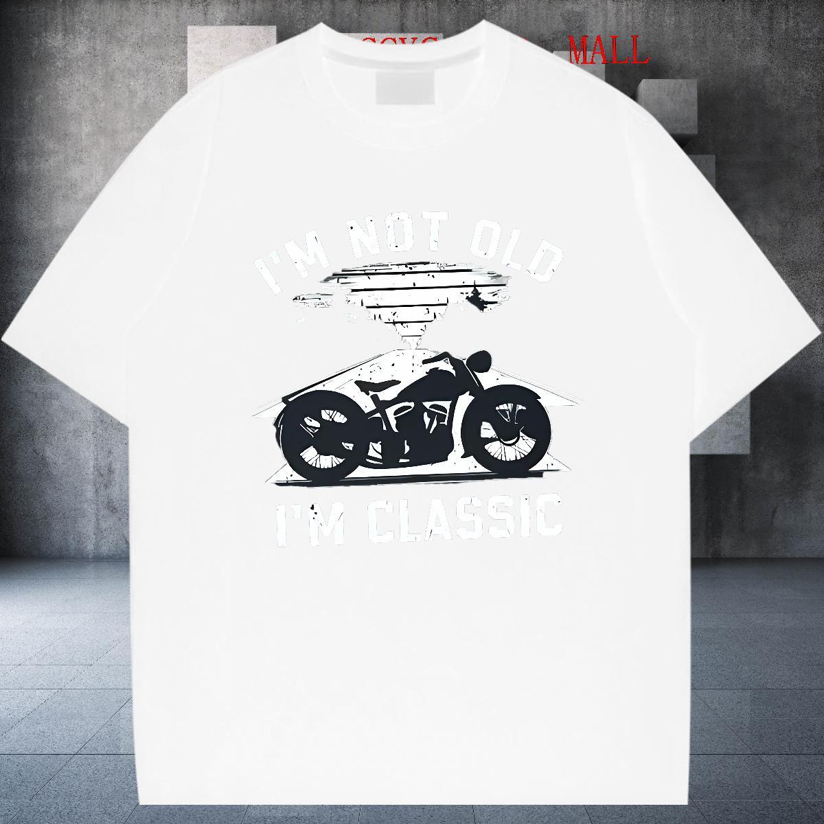 High Quality Men Tees 230g Cotton Anime Printing Street Motorcycle White Plus Size Breathable Short Sleeve Stylist T Shirt For Man Wear