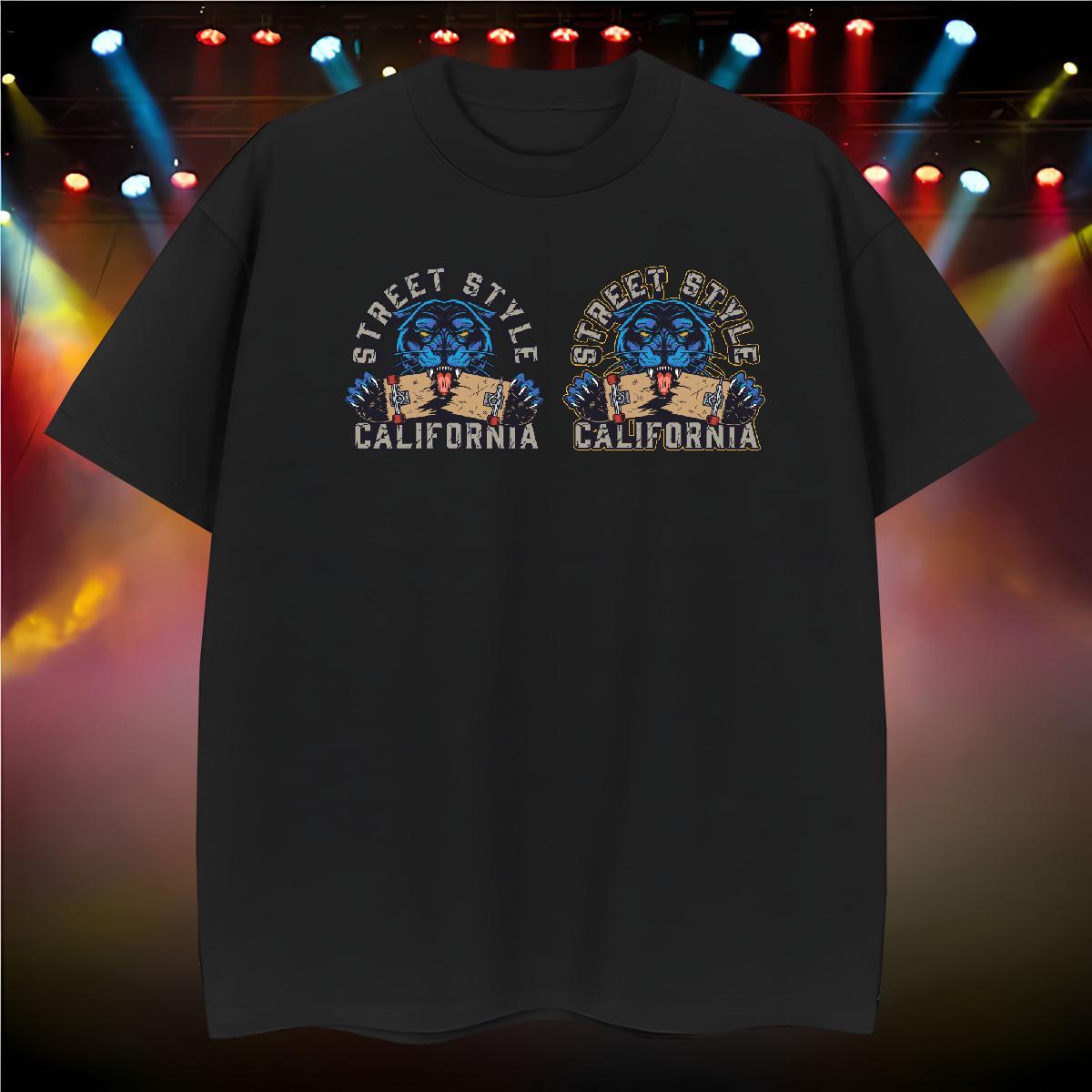 Mens T Shirts 230g 100% Cotton leopard Daily Outfit Crew Neck Custom Print Oversized Men Tees Casual New Popular Tops Tees