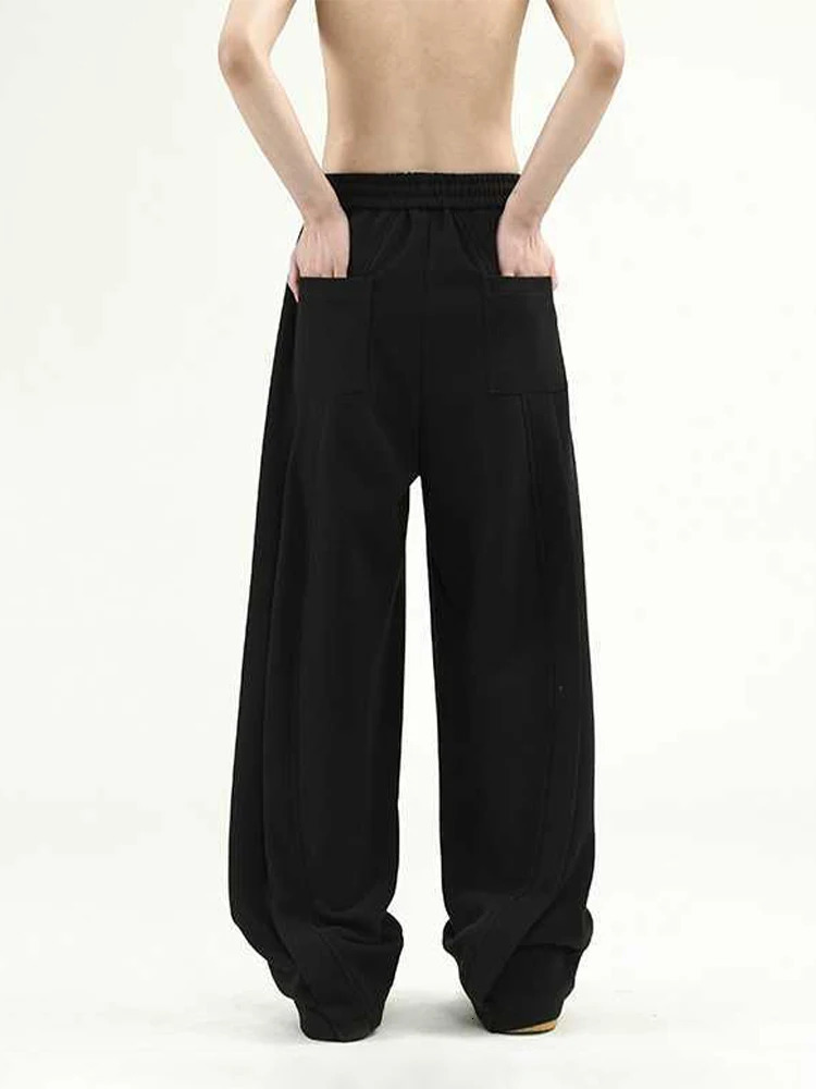 HOUZHOU Wide Leg Sweatpants Men Oversize Gray Sports Pants Sportswear Casual Trousers Male Loose Korean Streetwear Hip Hop 240806