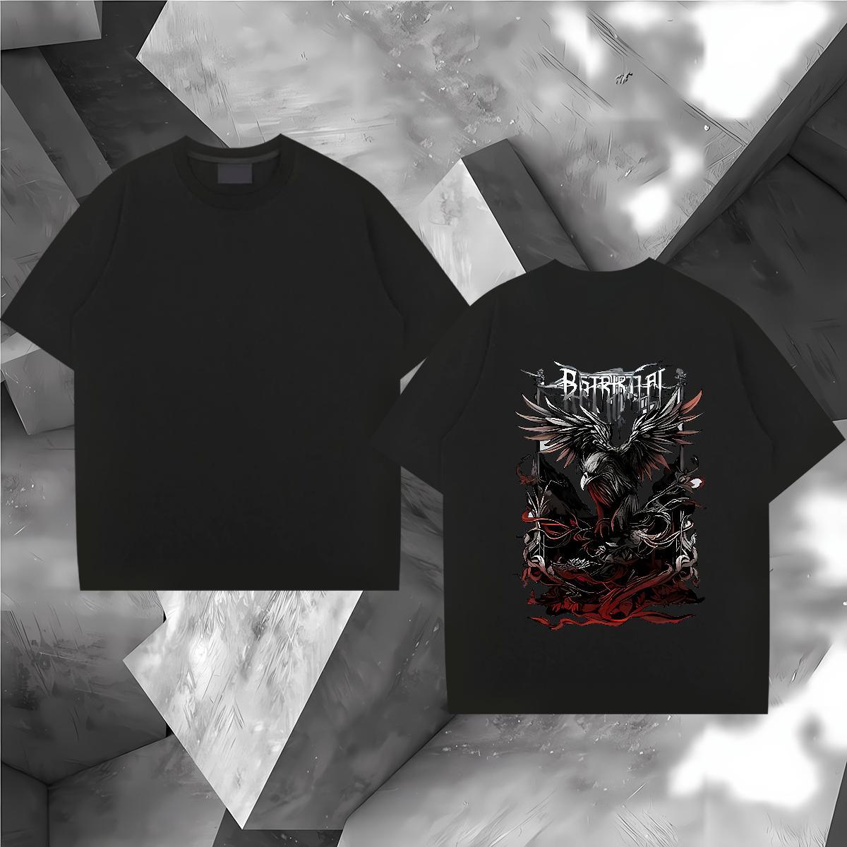 Wholesale Men T Shirts 100% Cotton 230g eagle Casual Beach Tees Breathable Short Sleeve Unisex Men Clothes T-Shirt Anime Print