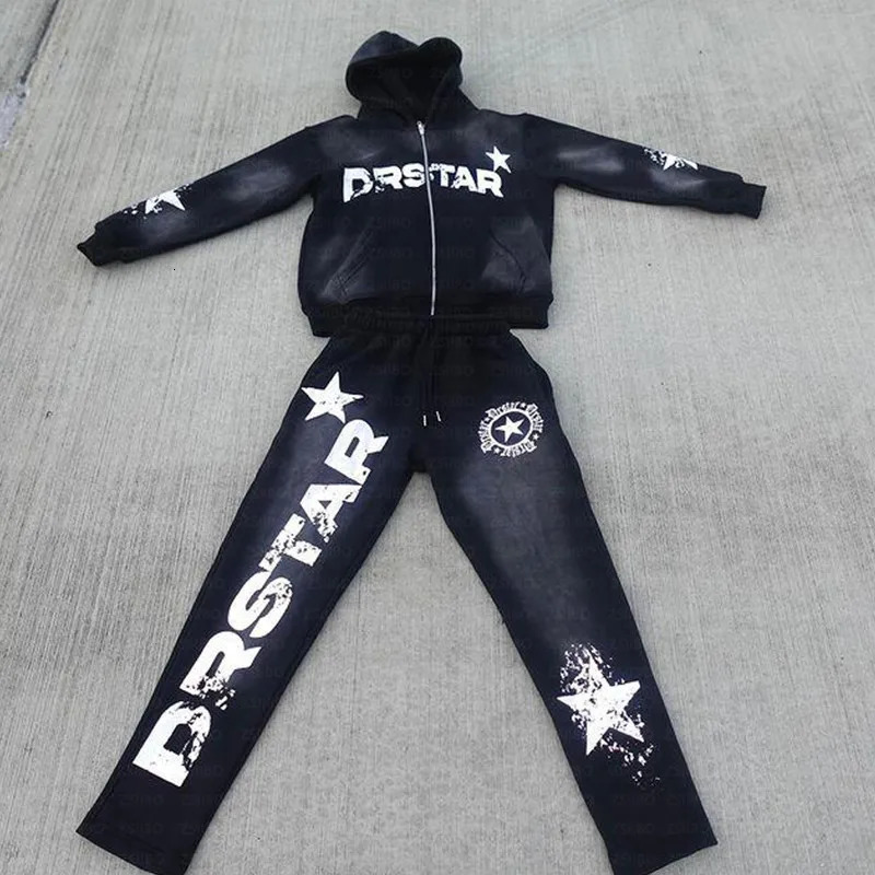 Harajuku Oversized Letter Print zip Hoodie Streetwear Vintage Tops Sweatshirt Goth Jacket Hoodies Women Y2k Clothes Sports Suit 240806