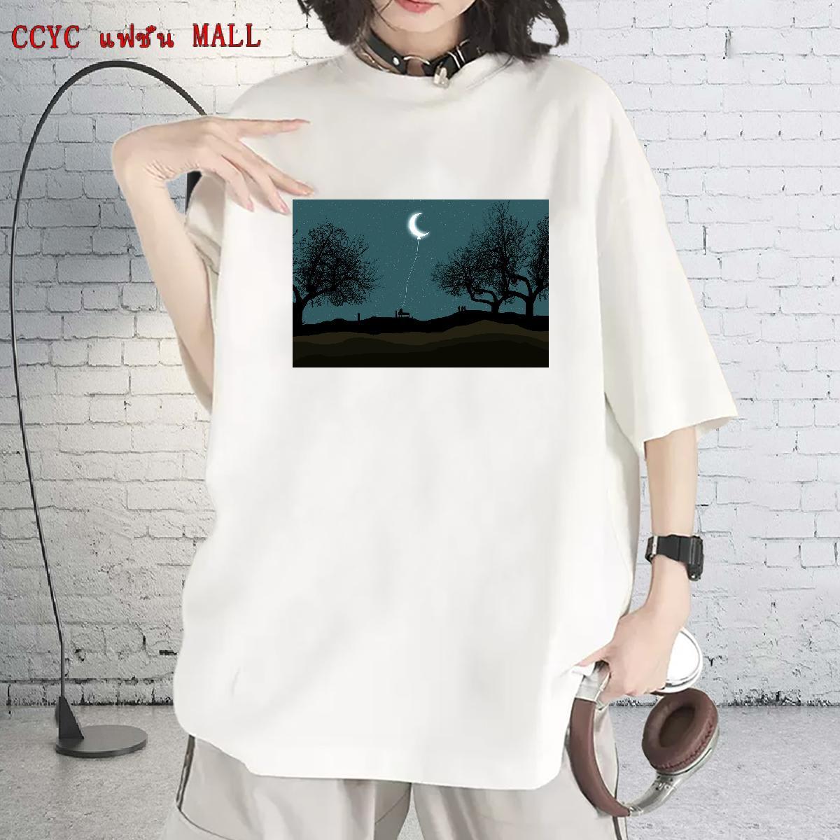 High quality T Shirt For Woman Breathable Short Sleeve Women Tshirts DIY Anime tree Street 100% Cotton 230g 2024 Designer Clothes Shirt