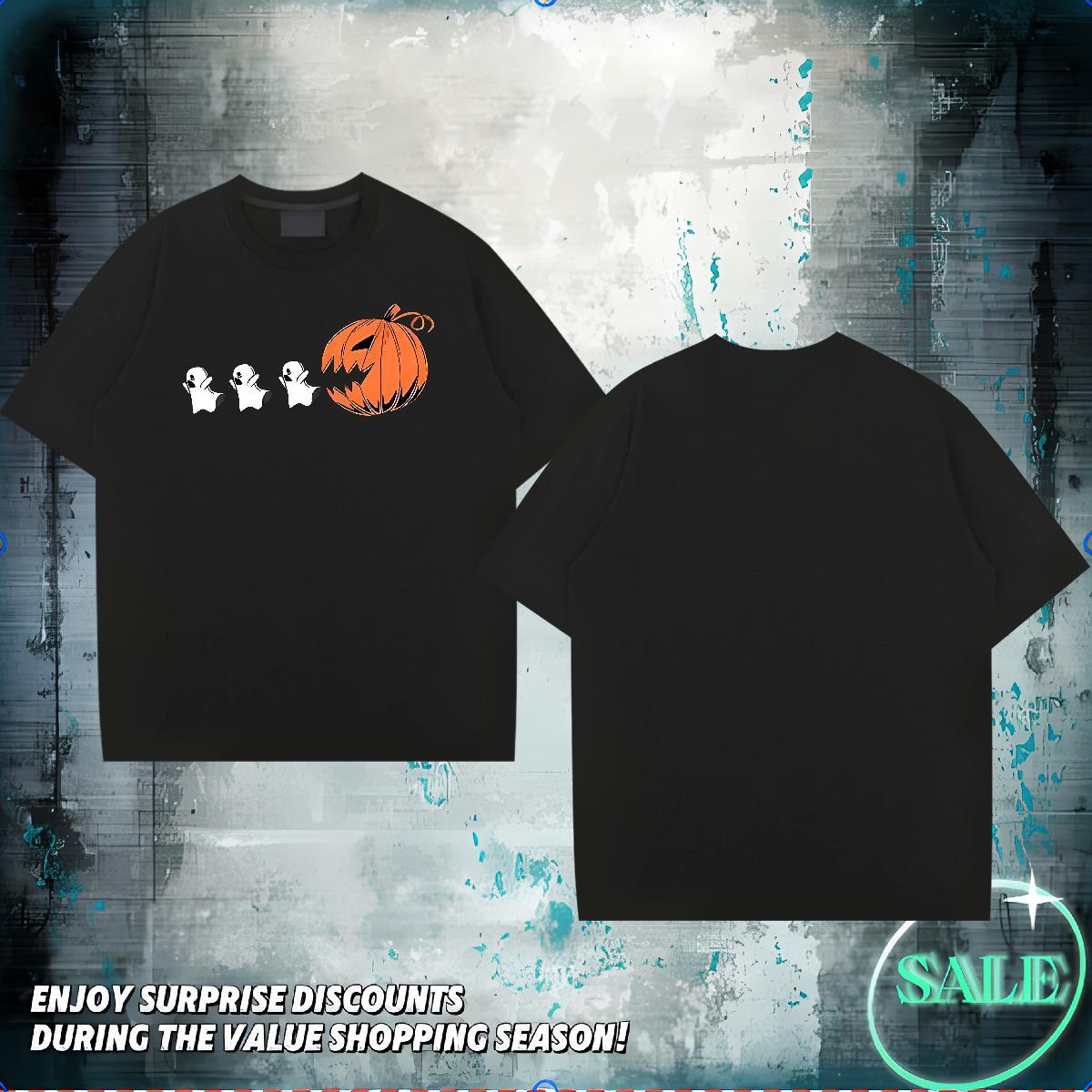 Man T Shirts 230g Cotton monster Casual Daily Wear Breathable Short Sleeve Custom Printing Tshirt for Man Woman Wholesale Unisex Tshirts