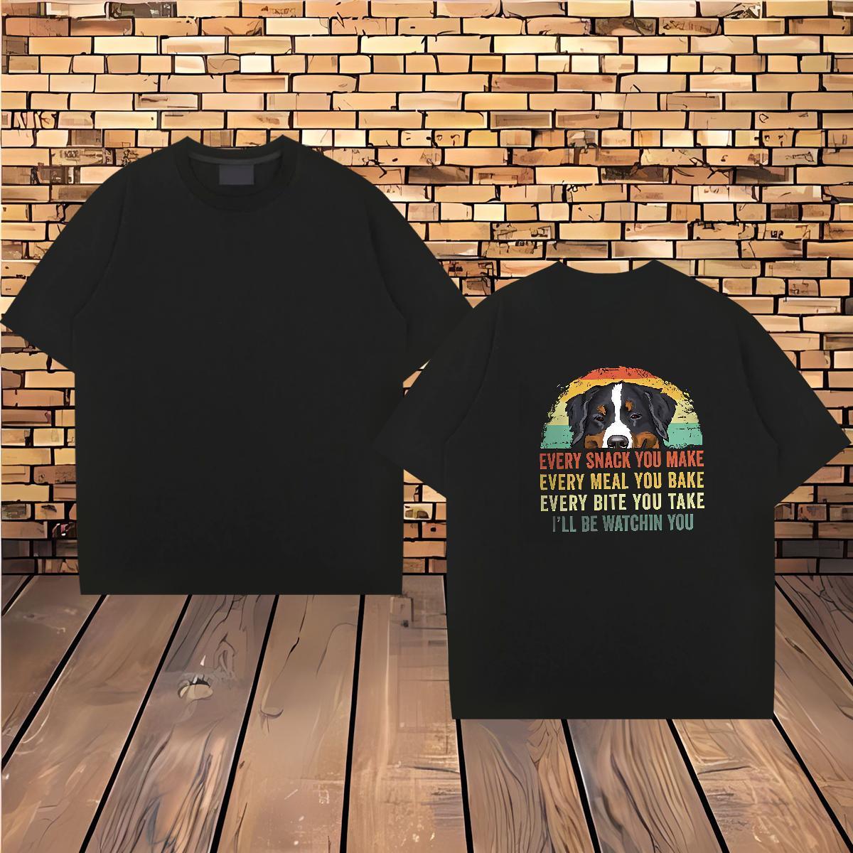 Designer Fashion T shirt 230g Cotton dog Sports Casual Tops Breathable Crew Neck Unisex Mens Tshirts Plus Size Cartoon
