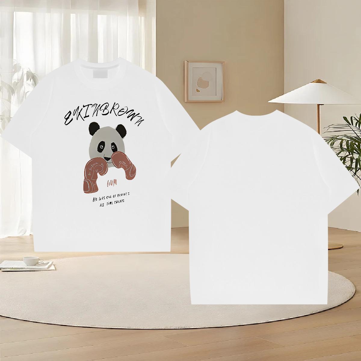 Comfortable Men Tshirts 230g Cotton Casual Beach Plus Size Cartoon Breathable Crew Neck 2024 T-Shirts for Men Polos