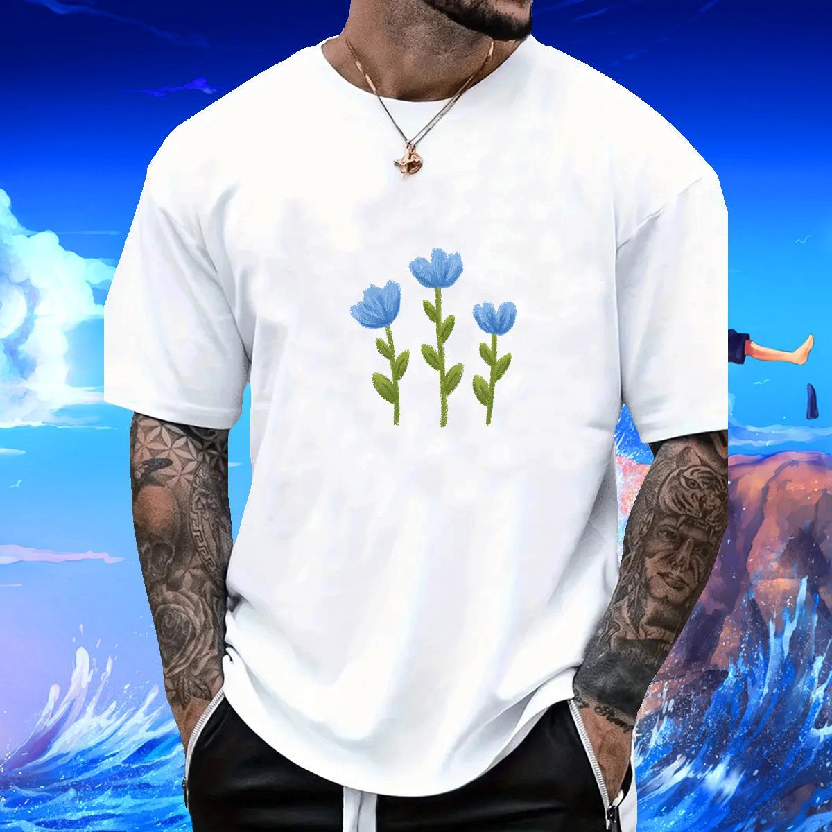 DIY T Shirts Men 230g Cotton painting Casual Daily Wear Tees O-Neck Short Sleeve Soft Tshirt for Man Woman Oversized 3XL 4XL