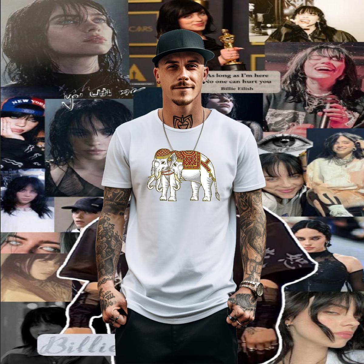 2024 Men T Shirts 230g 100% Cotton elephant Sports Casual Polos Breathable Short Sleeve Designer Men Tops Tees Skull