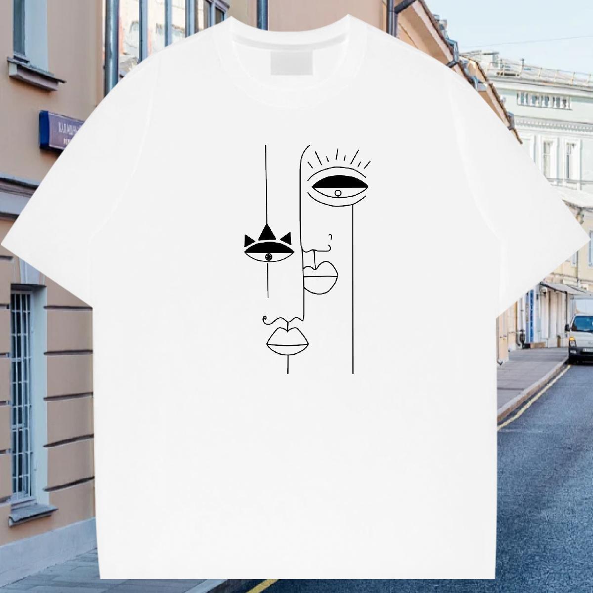 Men T Shirts 230g Cotton painting High Street Hip Hop Round Neck Short Sleeve Oversized 3XL 4XL Men Tshirts Classic Casual Designer Tops