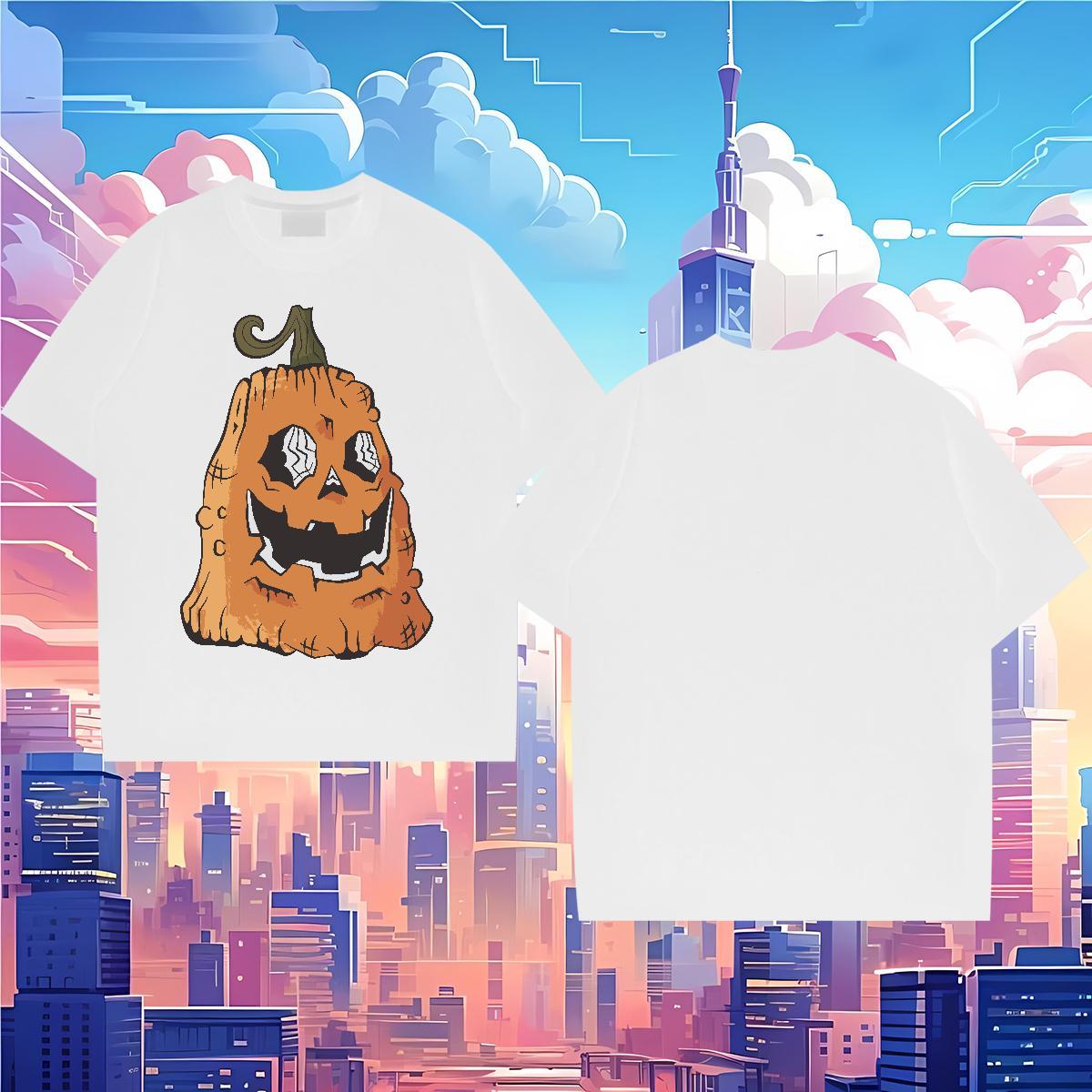 Men T Shirts 100% Cotton 230g Halloween Home Outdoor Breathable Crew Neck Anime Men Clothes T-Shirt DIY Customized Comfortable Tshirts