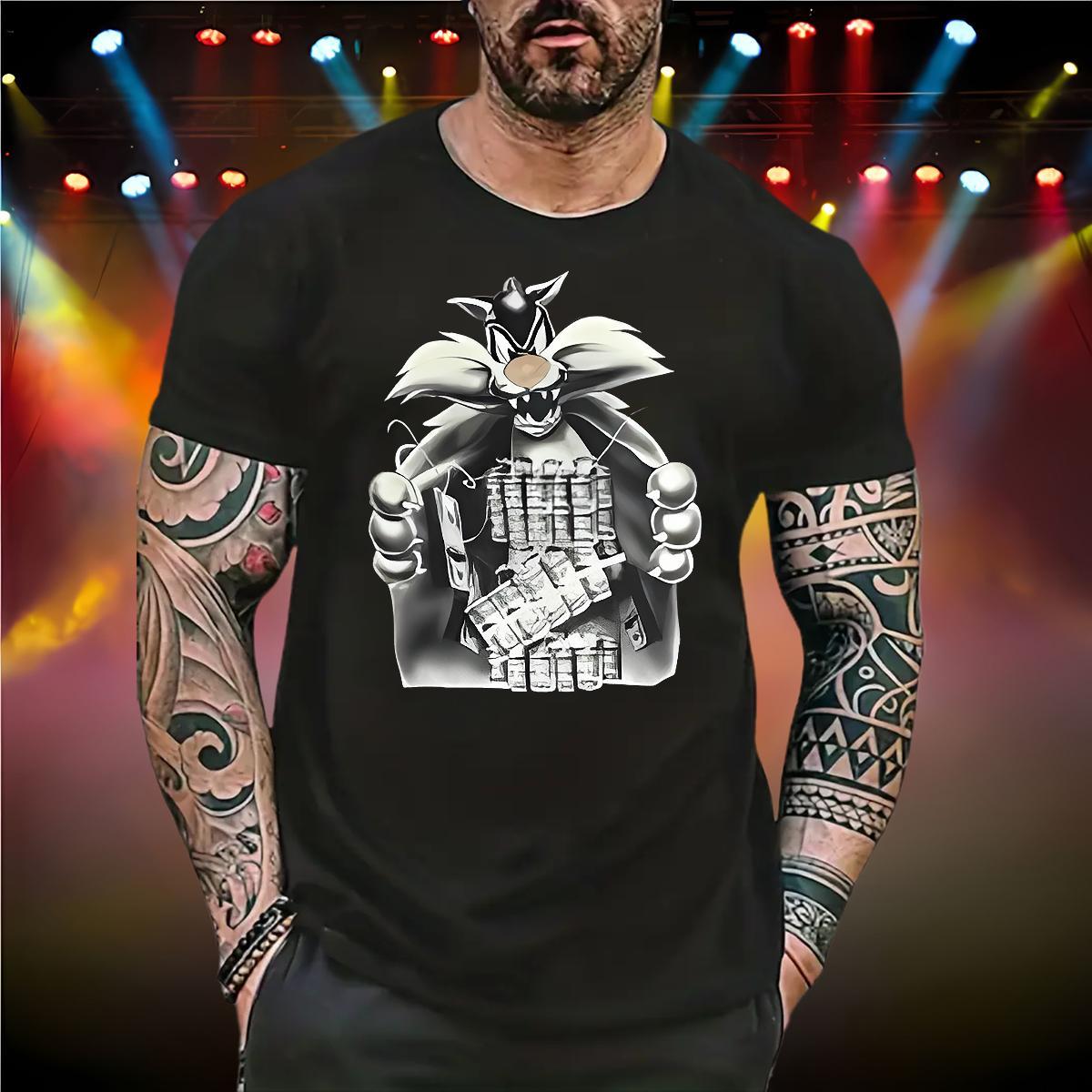 Men T Shirts 100% Cotton 230g cat Daily Wear Breathable DIY Printed Men Tops Tees New Designer High Quality Top Tees