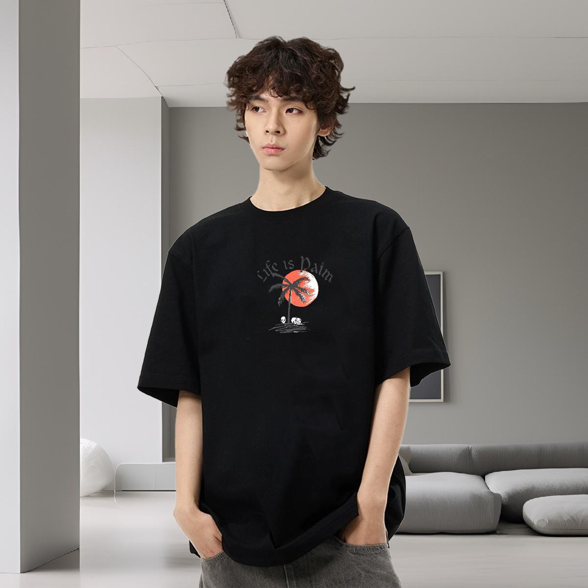 Stylist T shirt skull Tops Tees 230g Cotton Casual Soft Plus Size Custom Breathable Crew Neck Men Tops Tees