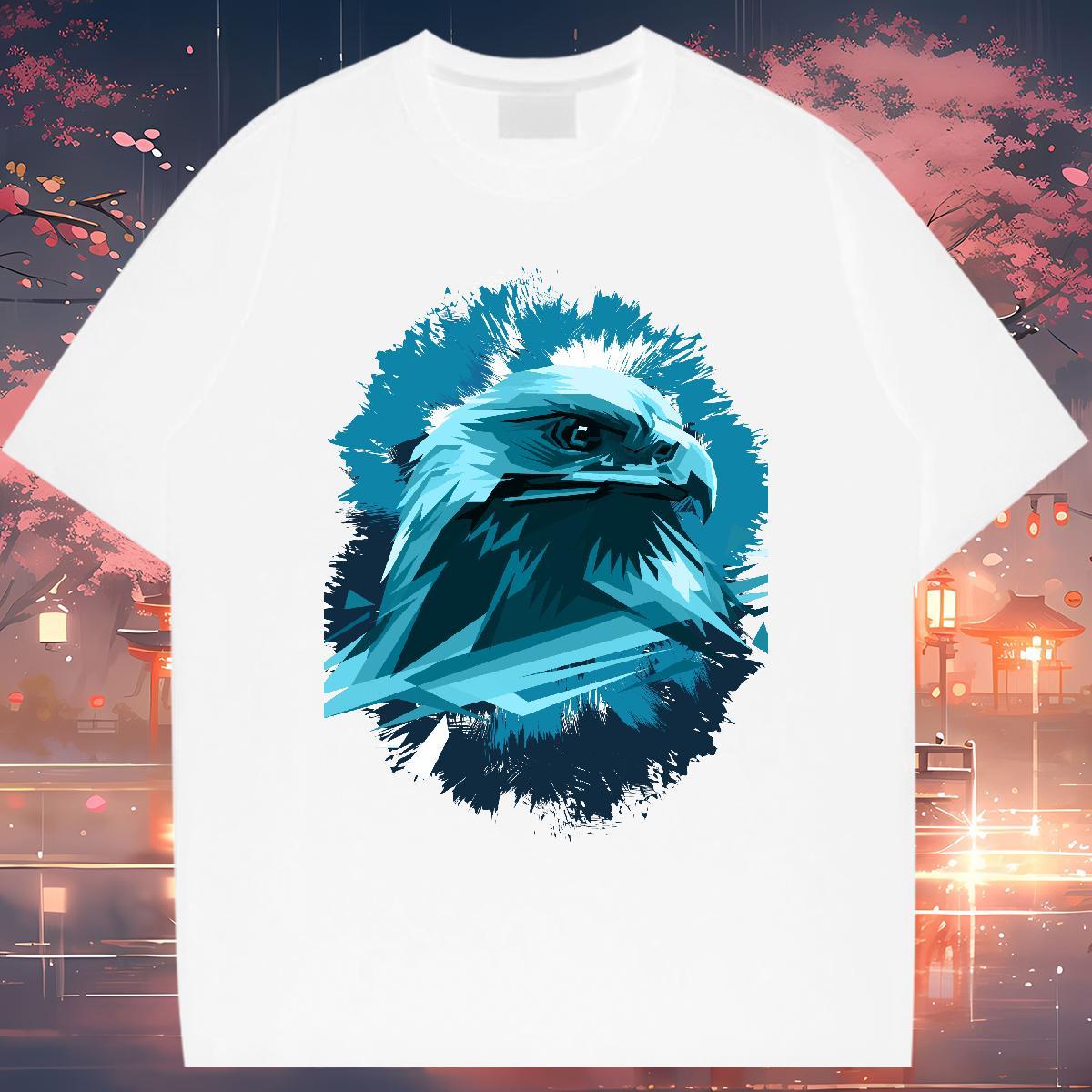 Fashion Designer T shirt 230g Cotton eagle Street wear Hip Hop Wear Breathable Unisex Men Tshirts DIY Printed