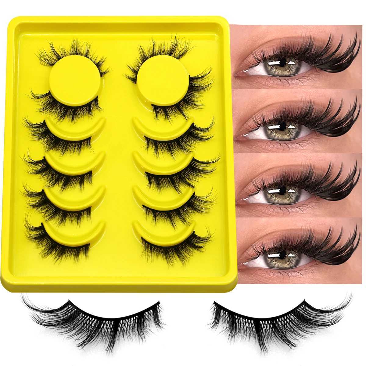 Groinneya feline eyelashes artificial mink eyelashes wingtip eyelashes long eyelashes crossed Wispy full eyelashes eyelash extensions W240803